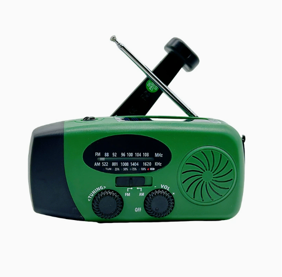 Solar Hand Crank USB Charging Radio Flashlight_voghion.com